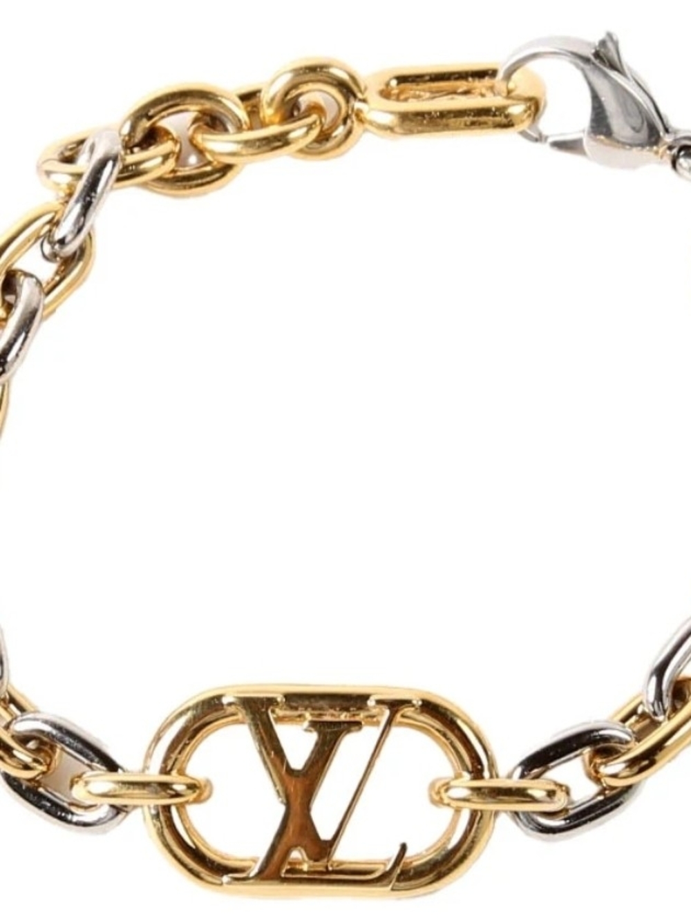 Louis Vuitton Two-Tone Gold and Silver LV Link Bracelet